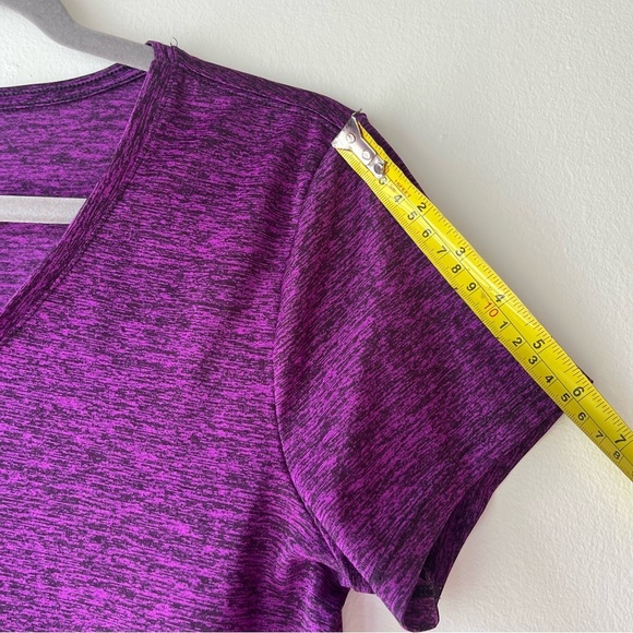 Athletic Works Purple Dri-More V-Neck Active Tee Women’s Medium Moisture-Wicking - Picture 6 of 8